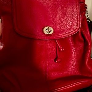 Coach backpack Red Leather
